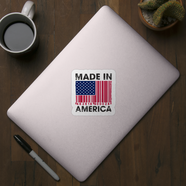 Made in America Barcode Flag Patriotic Humor by Anticorporati
